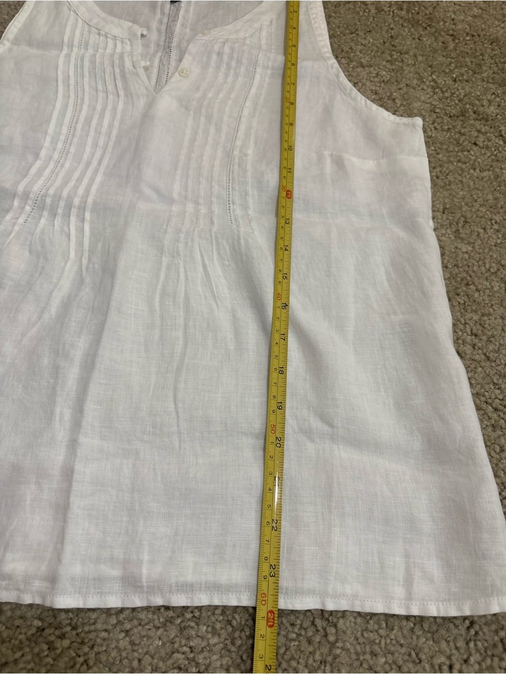 SOLD- Talbots NWOT Linen Pintuck Yoke Shell Tank - Picture 6 of 7